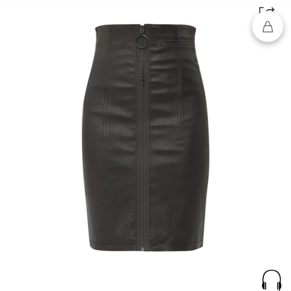 OFF- WHITE leather, pencil skirt, size M or 42, gently preowned condition